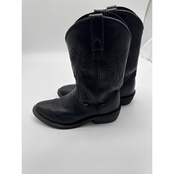 Justin Black Leather Western Cowboy‎ Boots JB1104 Pull-On Stitched Men\'s 10EE main image 5